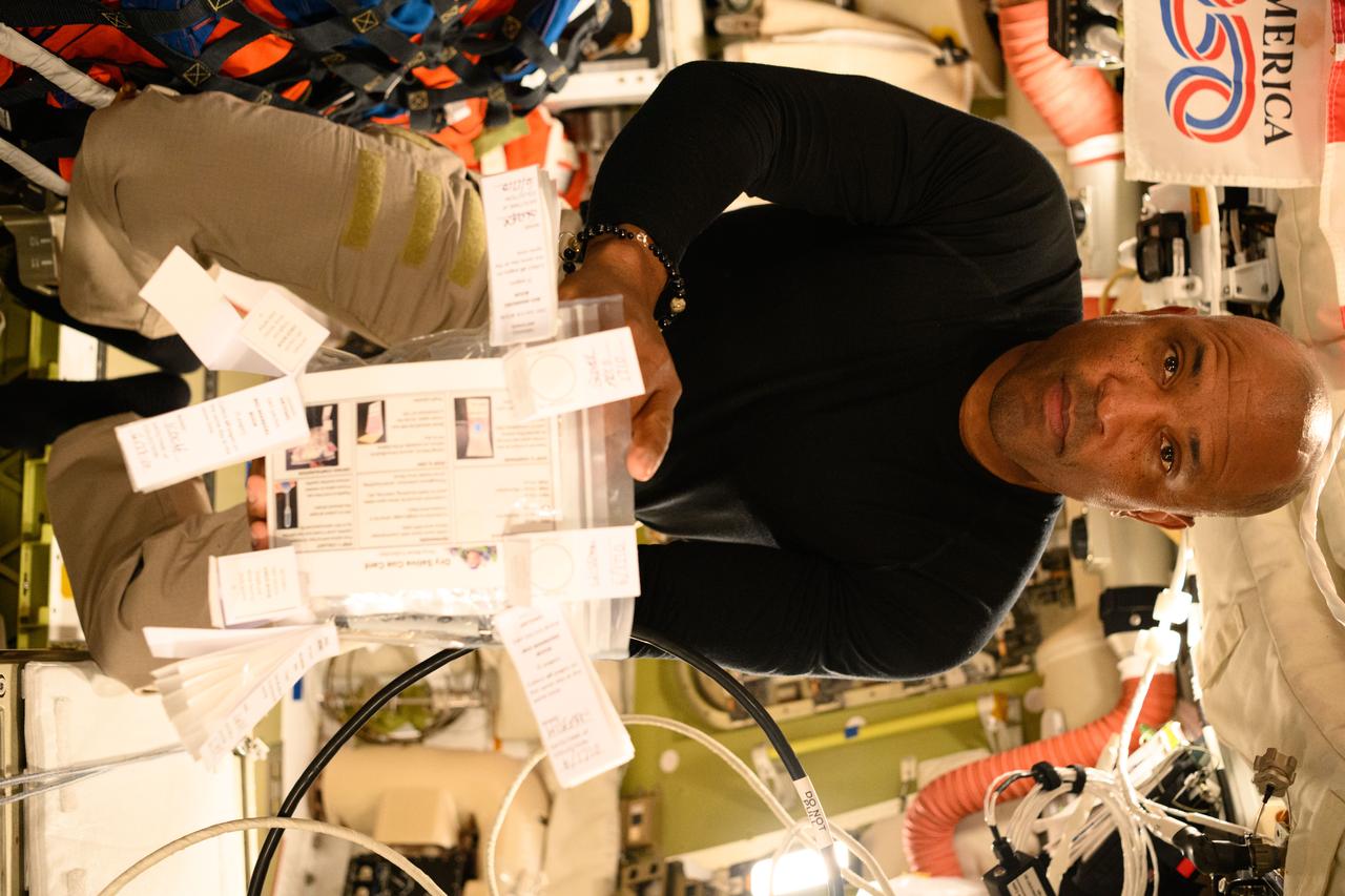 Victor Glover Shows Off Immune Biomarkers Sample Bag