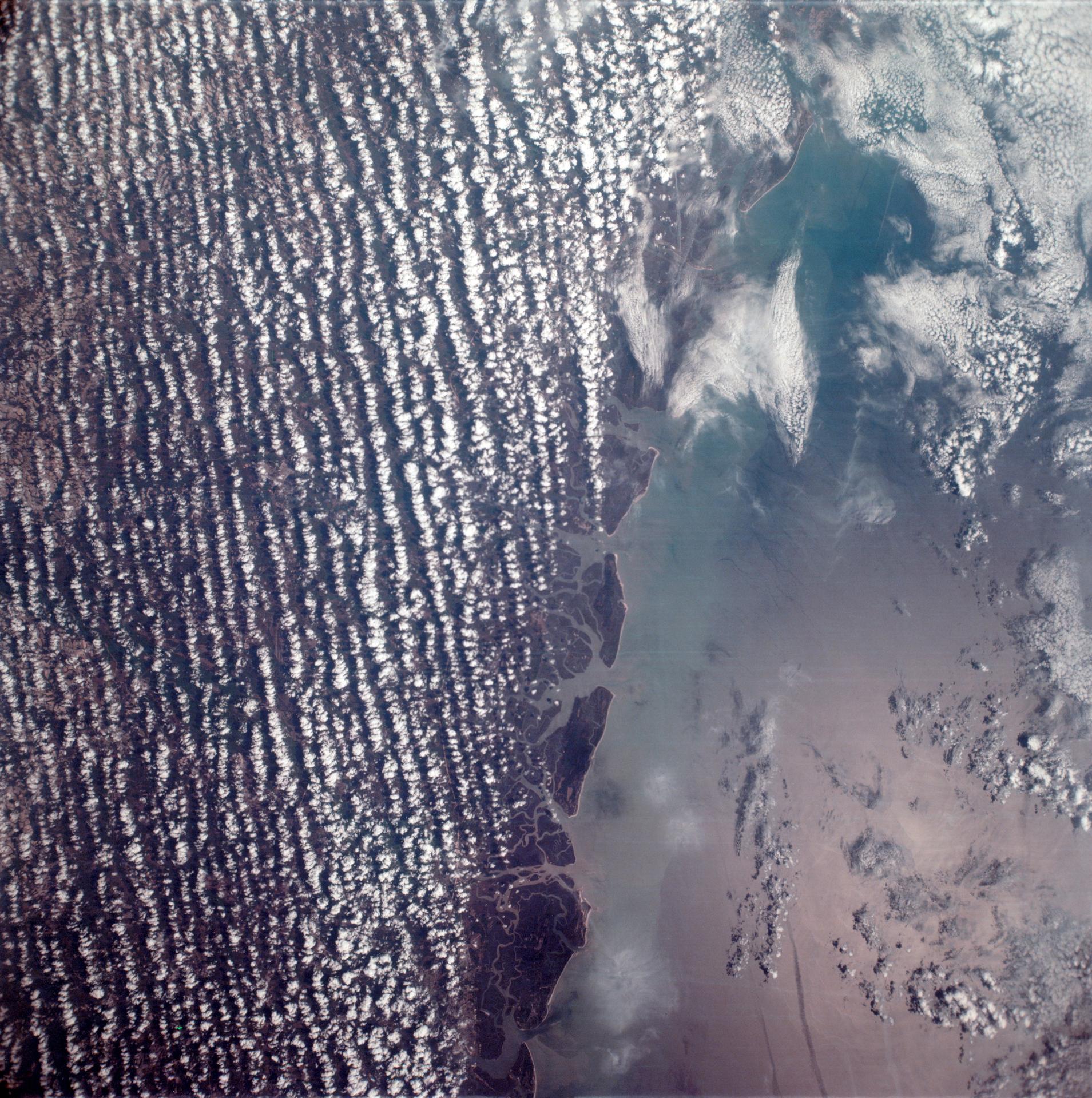 View from orbit of the east coast of the United States as seen by the Apollo 6 spacecraft