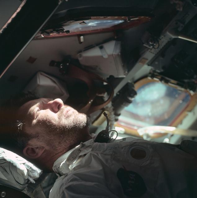 NASA image:   Apollo 7 Mission,Apollo Commander Walter Schirra Jr. inside Co