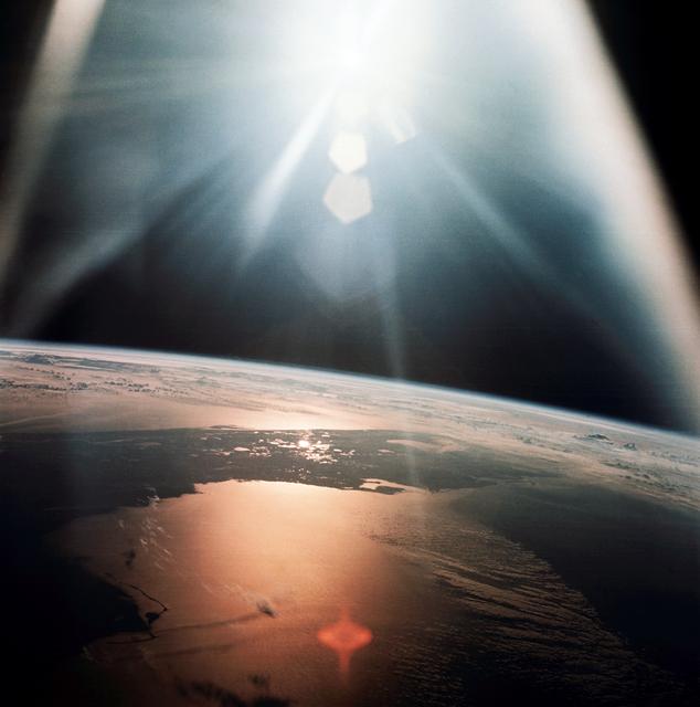 NASA image: Morning sun on Gulf of Mexico as seen from the Apollo 7 spacecraft