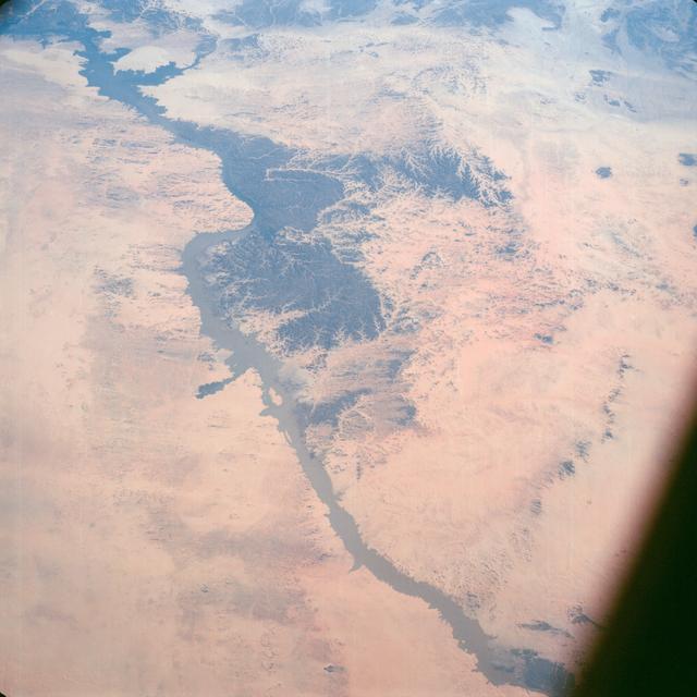NASA image: Lake Nasser on Nile River in Egypt as seen from the Apollo 7 spacecraft