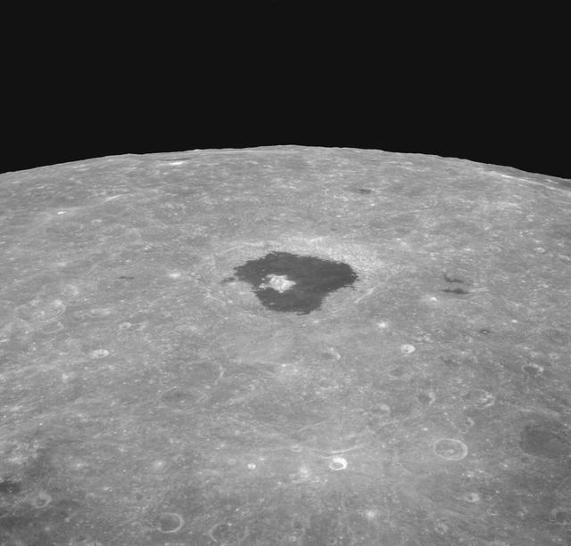 NASA image: View of crater Tsiolkovsky taken from Apollo 8 spacecraft