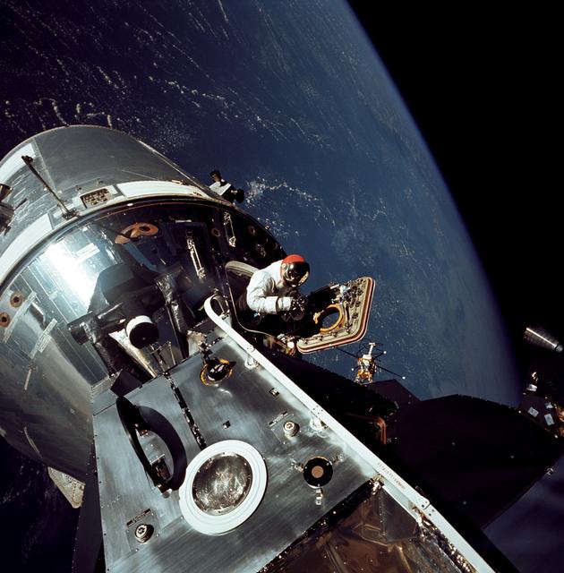 NASA image: View of docked Apollo 9 Command/Service Module and Lunar Module