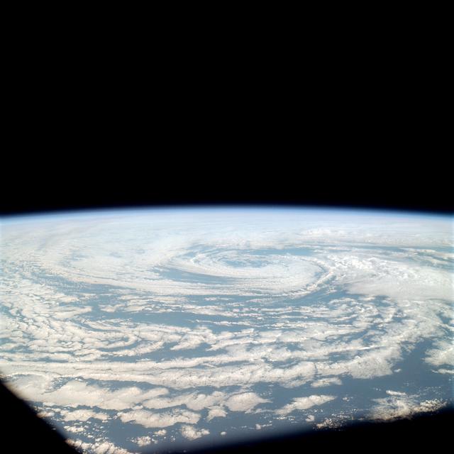 Apollo 9 Mission image - Earth Observation - Anticyclonic cloud pattern