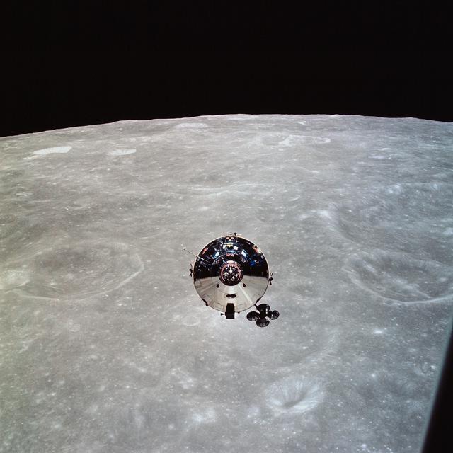 NASA image: Apollo 10 Command/Service Modules seen from Lunar Module after separation