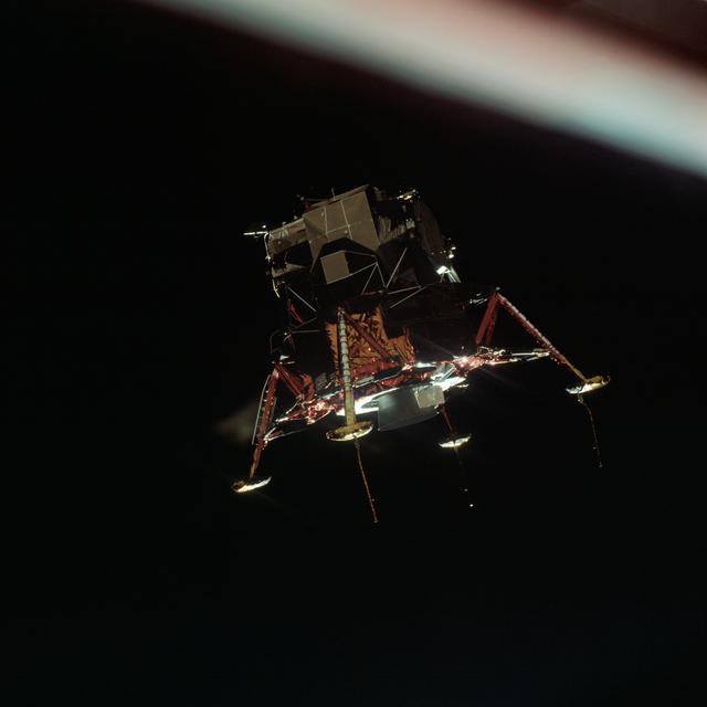 NASA image: Apollo 11 Mission image - View of Lunar Module separation from the Command Module