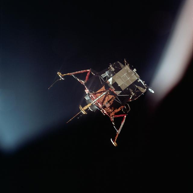 NASA image: Apollo 11 Mission image - View of Lunar Module separation from the Command Module