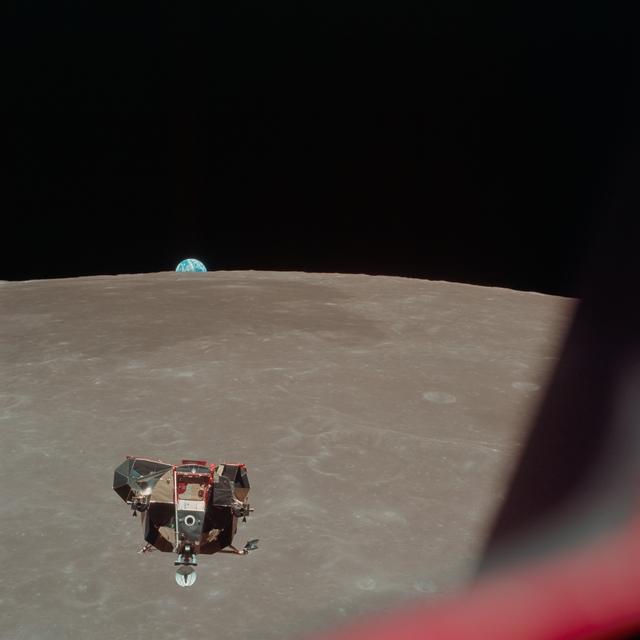 NASA image: Apollo 11 Lunar Module ascent stage photographed from Command Module