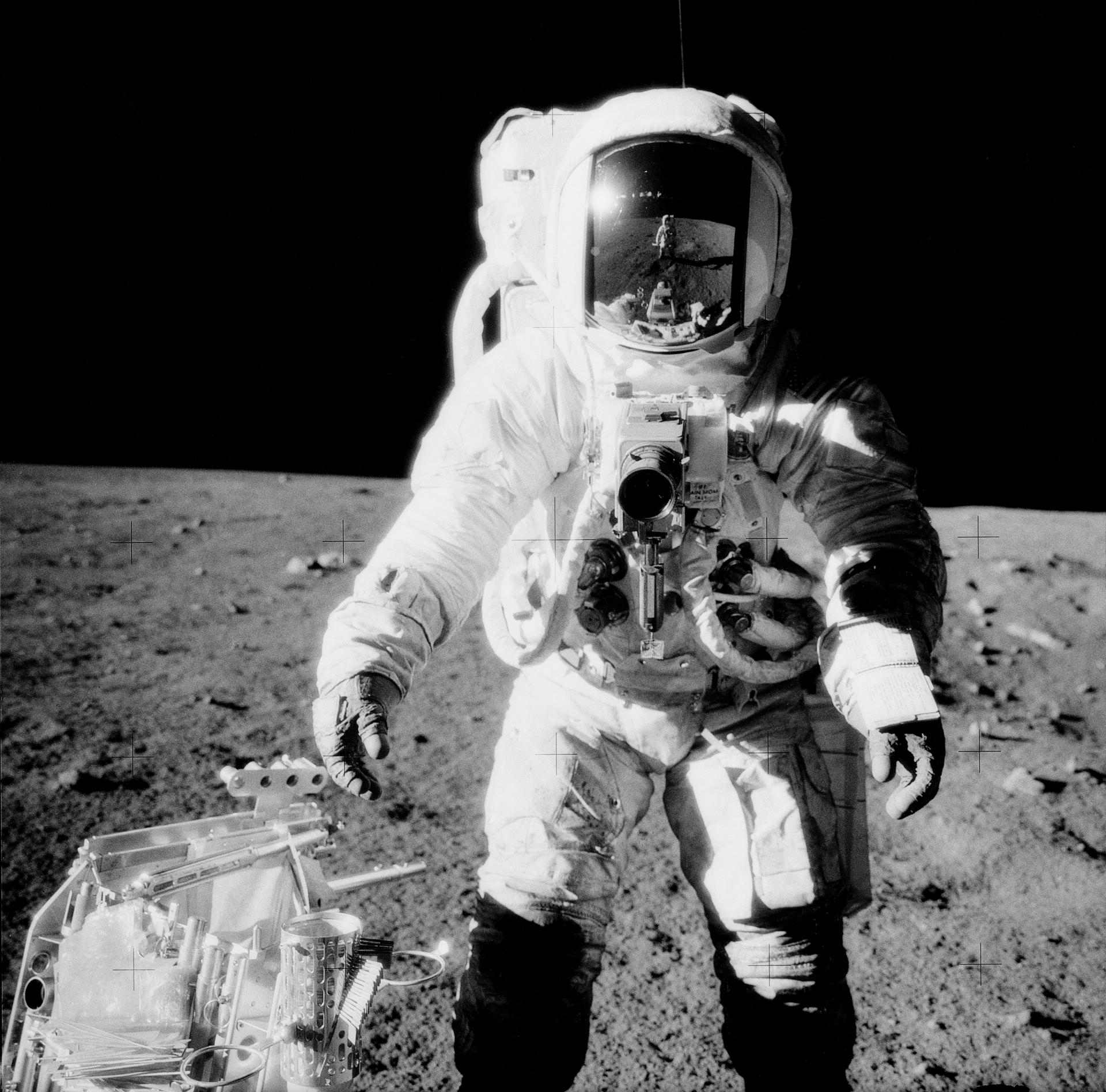 Apollo astronauts used geology tools to collect and bring back over 800 pounds of lunar samples during the Apollo program.