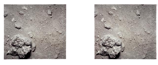 NASA image: Apollo 12 stereo view of lunar surface