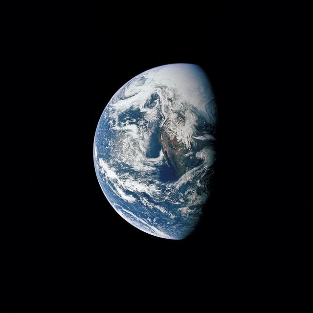 NASA image: Photograph of Earth taken from Apollo 13 spacecraft during transearth journey
