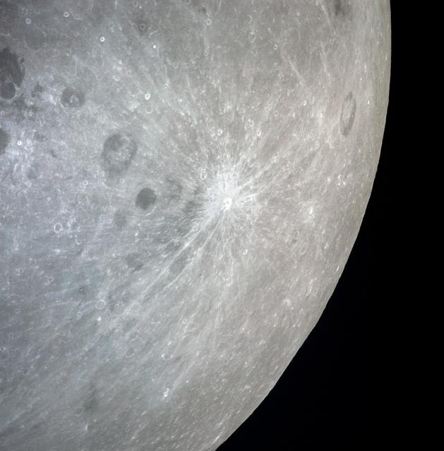 View of the crater on lunar farside from Apollo 13