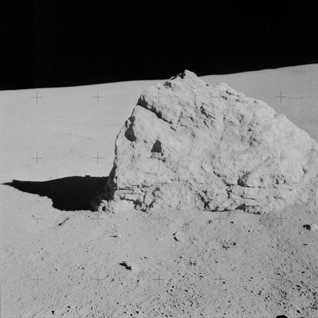 NASA image: View of large boulder found by Apollo 14 crew