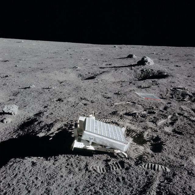 View of the Laser Ranging Retro Reflector deployed by Apollo 14 astronauts