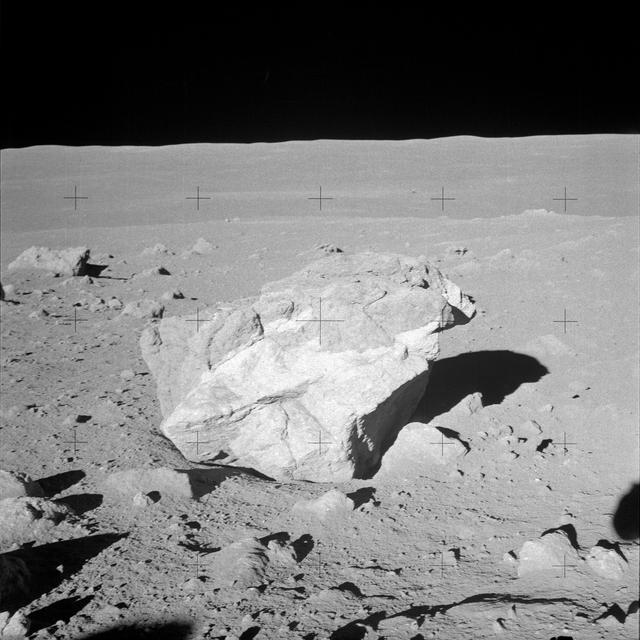 NASA image: View of large boulder found by Apollo 14 crew