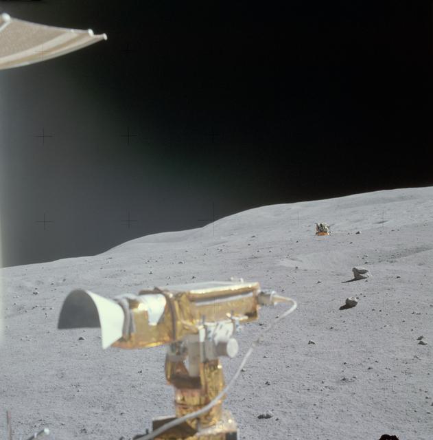 NASA image: Apollo 16 lunar module "Orion" photographed from distance during EVA