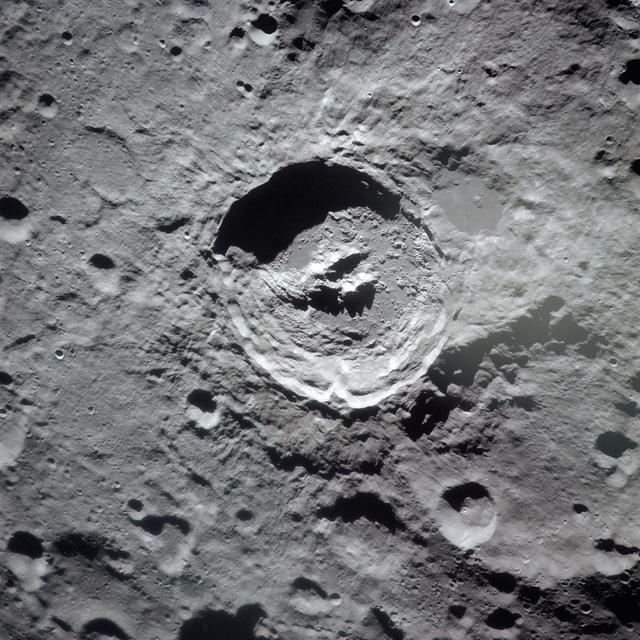 NASA image: Apollo 16 Mission Image - Post-TEI view of the King Crater near latitude 5.5N, longitude 120.5E.