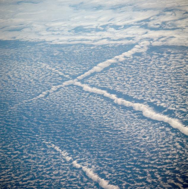 NASA image: Oblique view of cloud patterns over Pacific Ocean