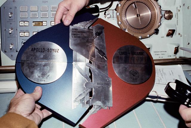 NASA image: Apollo Soyuz Test Project Commemorative plaque in orbit