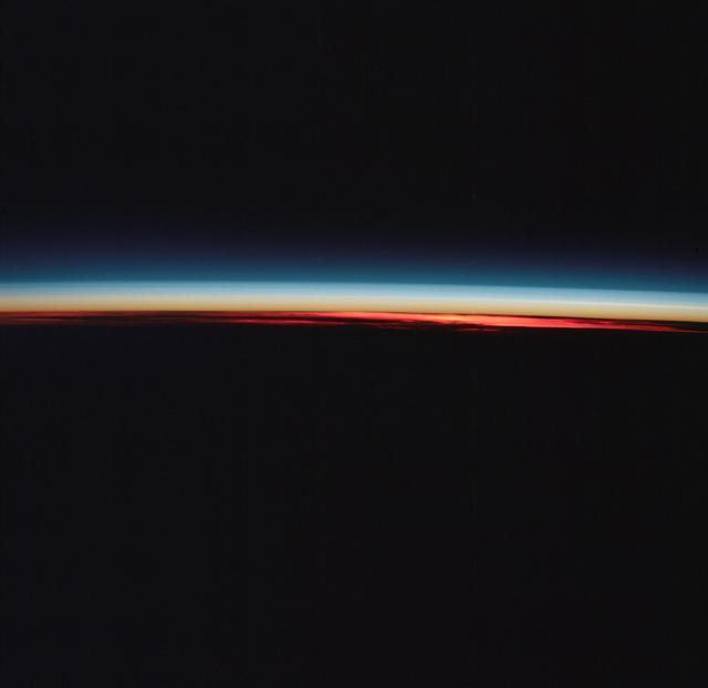 NASA image: Earth's limb and cloud silhouette in Southern Hemisphere