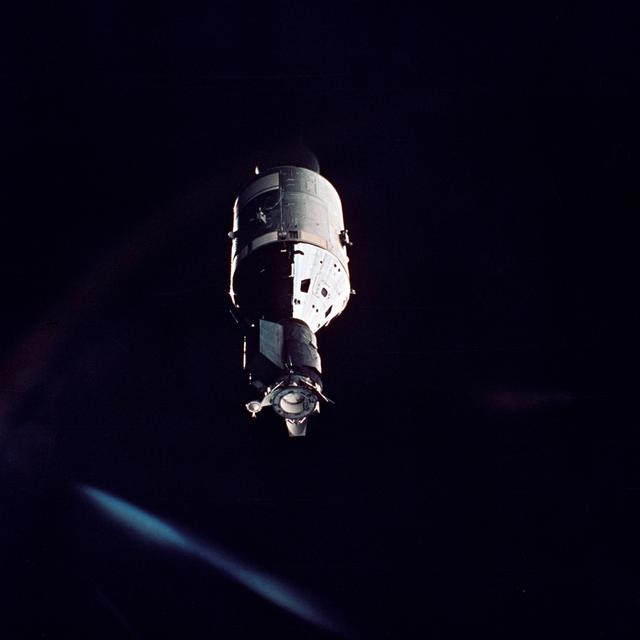 American Apollo spacecraft as seen from Soviet Soyuz spacecraft in orbit