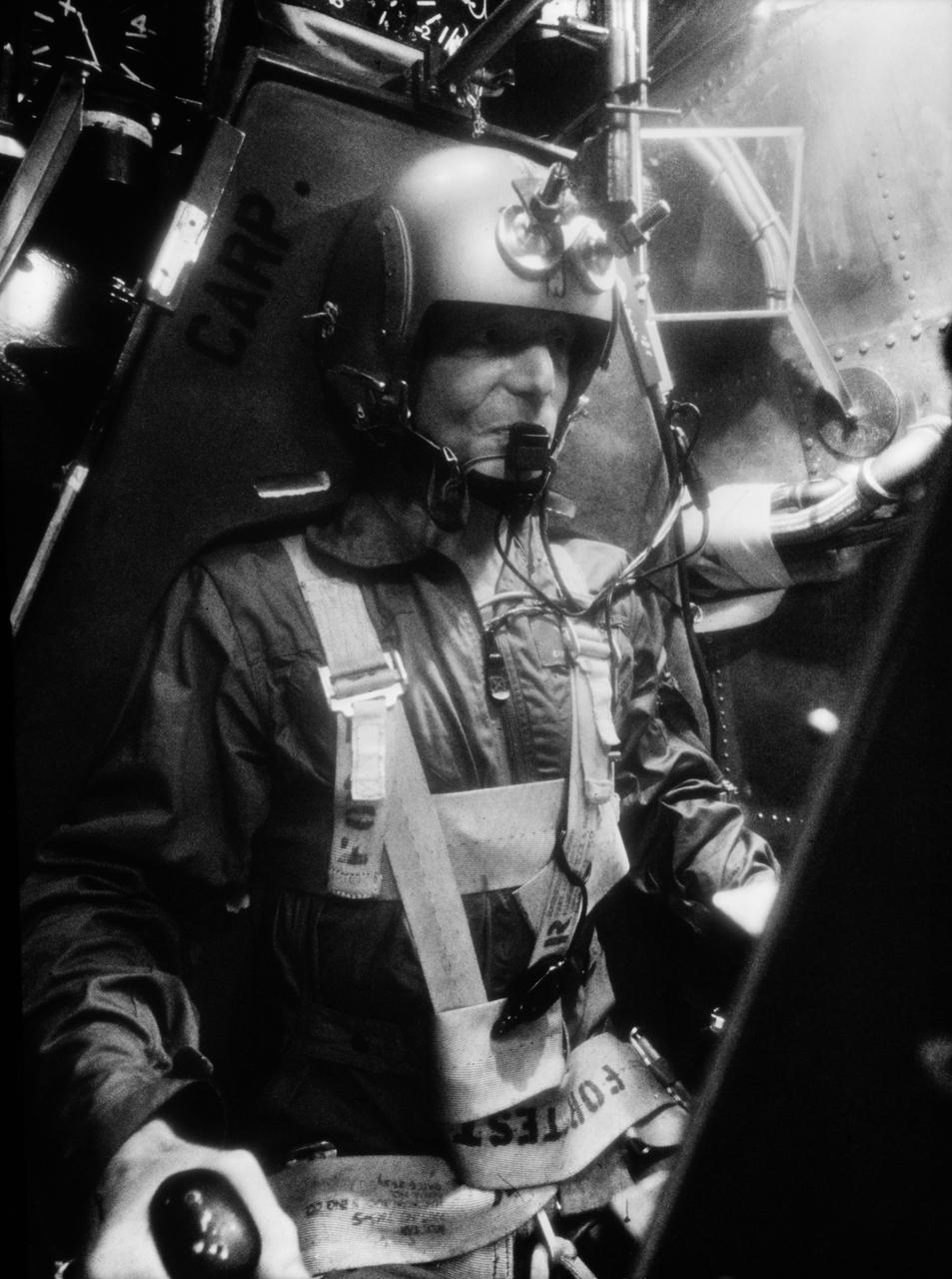 B59-00723 (1959) --- Close-up of astronaut M. Scott Carpenter, prime pilot for the Mercury-Atlas 7 (MA-7) mission, during centrifuge training. (M-199) Photo credit: NASA