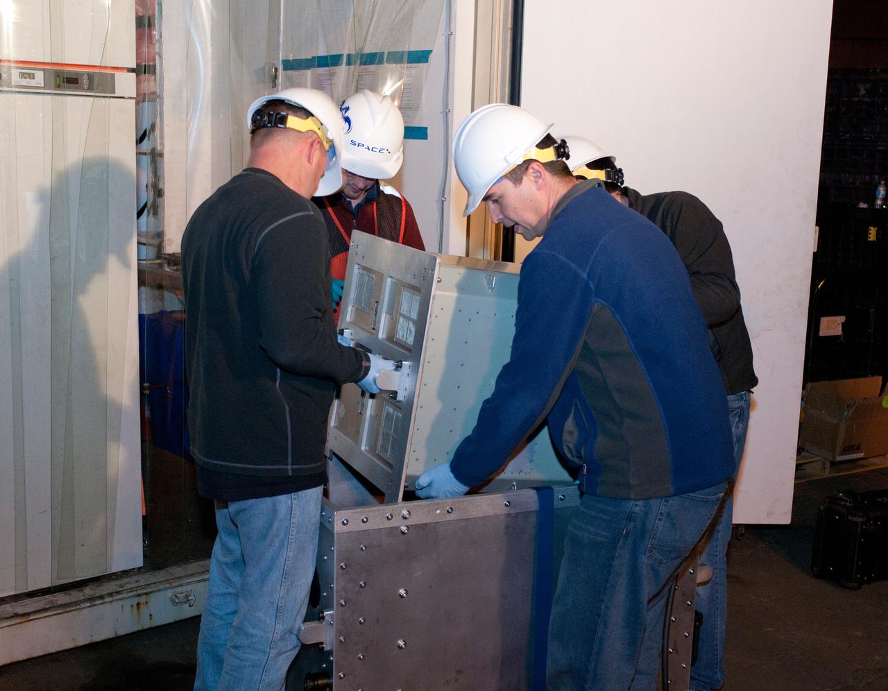 ED13-0079-05 (26 March 2013) ---- SpaceX Dragon's second operational mission ended  on March 26 after three weeks attached to the International Space Station. The unmanned spacecraft splashed down  in the Pacific Ocean about 214 miles off the coast of Baja California to successfully return about 2,670 pounds of science materials from the orbital outpost.  Photo credit:  NASA