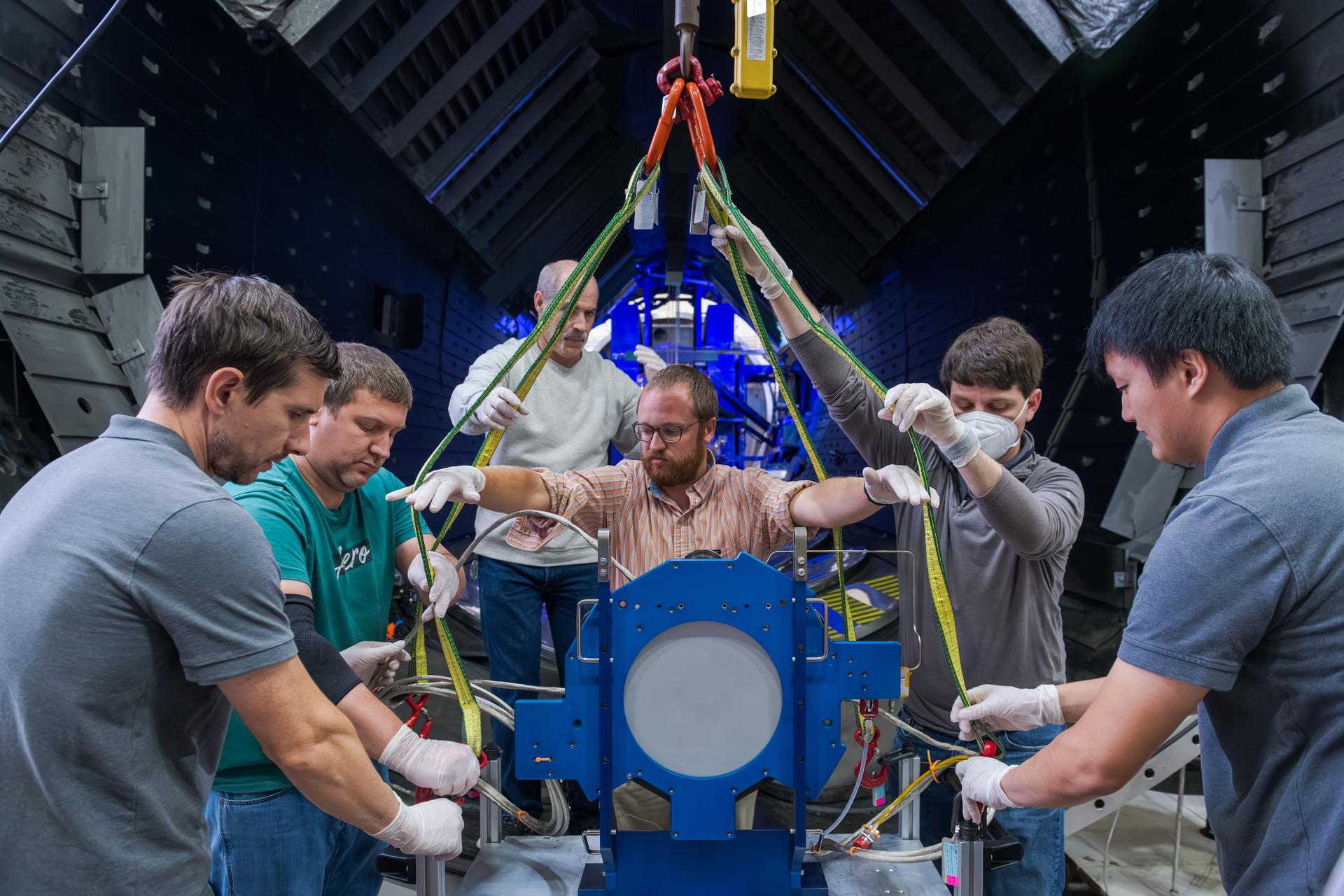Teams at NASA’s Glenn Research Center in Cleveland conduct acceptance testing on the third and final Advanced Electric Propulsion System (AEPS) thrusters for Gateway’s Power and Propulsion Element (PPE). After successfully completing testing, the thruster was delivered to Lanteris Space Systems in Palo Alto, California, for installation on PPE’s primary structure. Credit: NASA