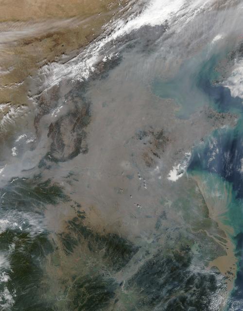 NASA image: Haze over eastern China