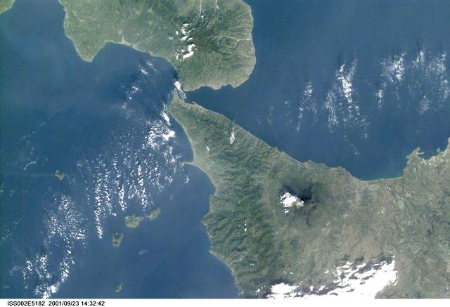 NASA image: Part of the toe of Italy and Sicily  taken by Expedition Two crew