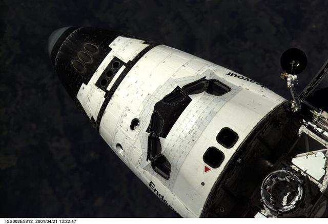 Forward Crew compartment of the STS-100 Endeavour prior to docking