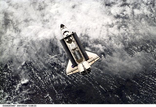 NASA image: View of STS-100 orbiter Endeavour approaching for docking