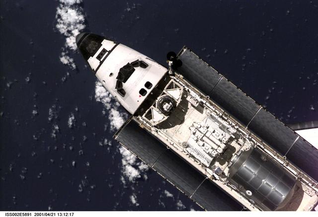 NASA image: View of STS-100 orbiter Endeavour approaching for docking