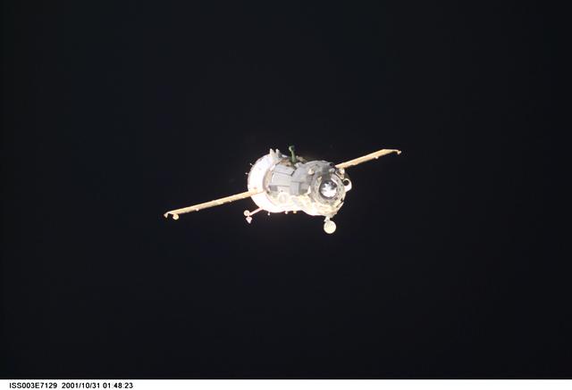 NASA image: View of the Soyuz carrying the Taxi crew during undocking from the ISS