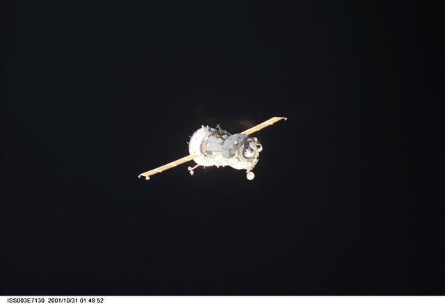 NASA image: View of the Soyuz carrying the Taxi crew during undocking from the ISS