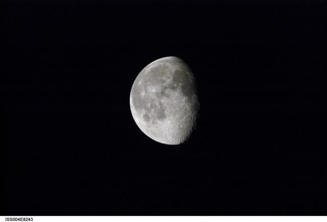 NASA image: The Moon as seen from the ISS during Expedition Four