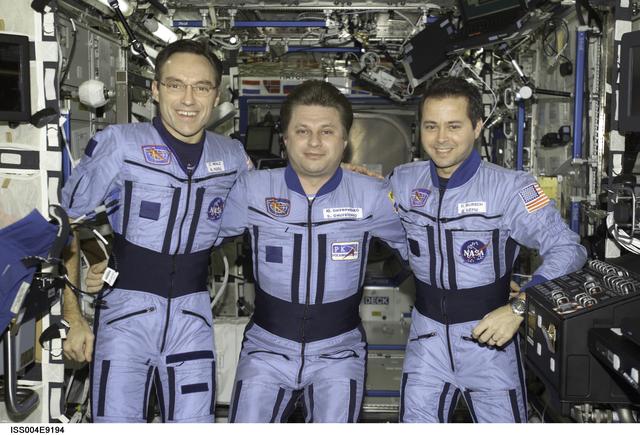 NASA image: Expedition Four group photo in the U.S. Laboratory