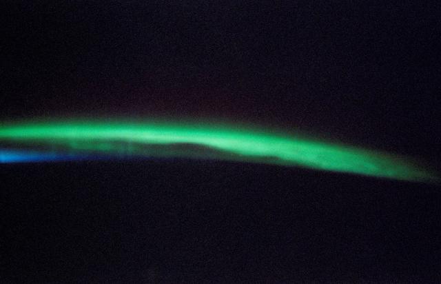 NASA image: View of Aurora near Earth's limb taken during Expedition Six