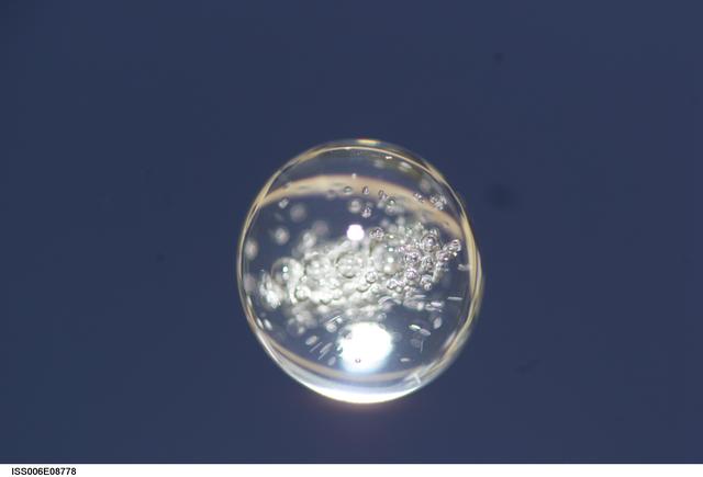 NASA image: Bubble formed as a result of a Zeolite Crystal Growth experiment in the U.S. Laboratory