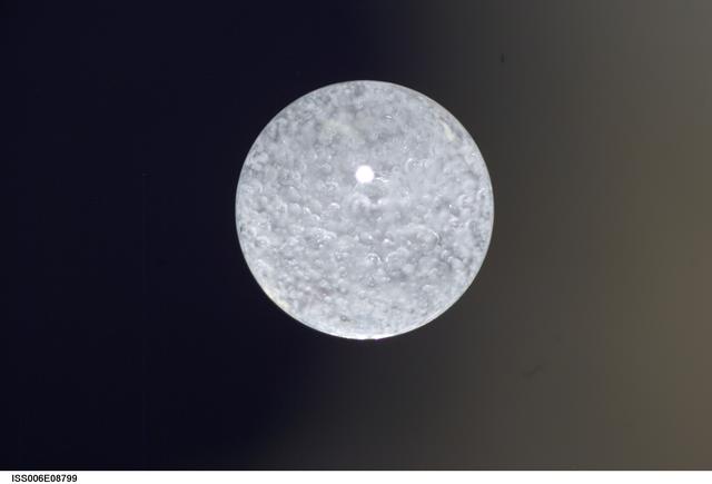 NASA image: Bubble formed as a result of a Zeolite Crystal Growth experiment in the U.S. Laboratory