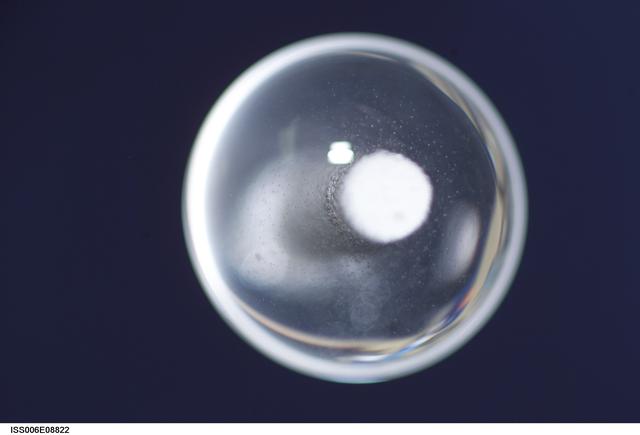 NASA image: Bubble formed as a result of a Zeolite Crystal Growth experiment in the U.S. Laboratory