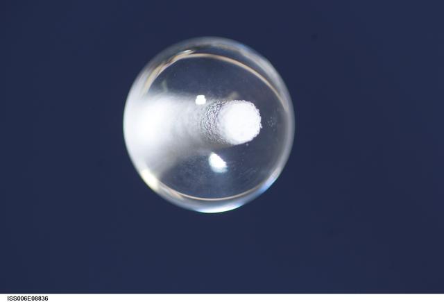 NASA image: Bubble formed as a result of a Zeolite Crystal Growth experiment in the U.S. Laboratory