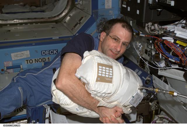 NASA image: Pettit completes WRM and CWC functions in the U.S. Laboratory during Expedition Six
