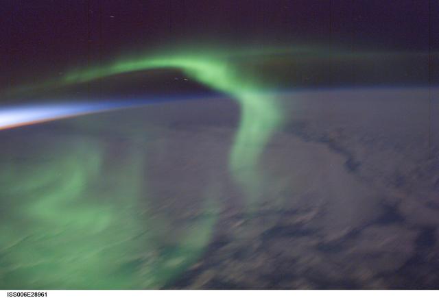 NASA image: Aurora Austrailis taken during Expedition Six