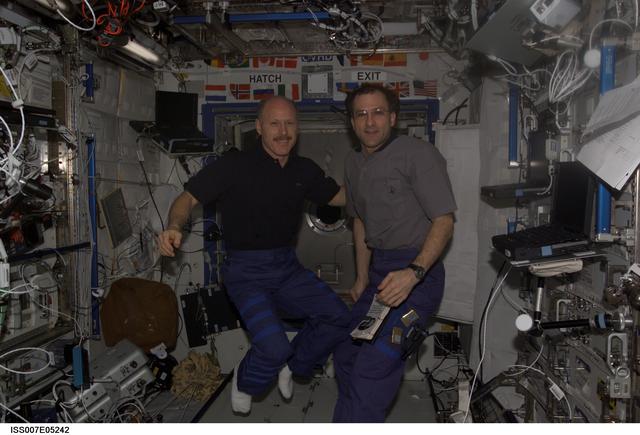 NASA image: Expedition Six crewmembers Bowersox and Pettit in Zvezda module