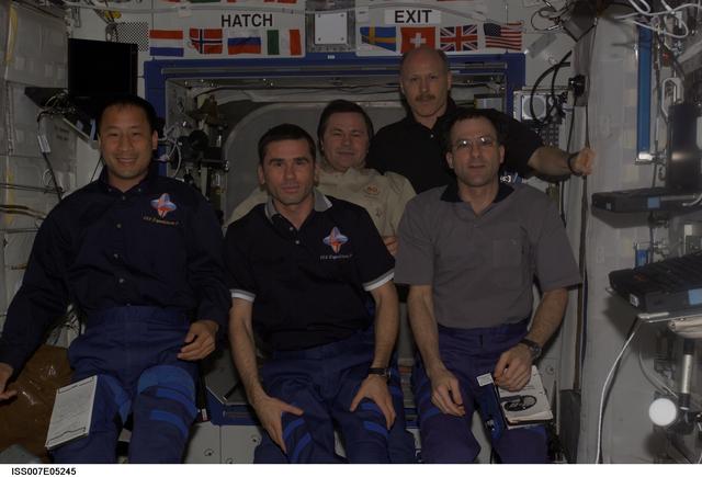 NASA image: Expedition Six and Seven crew in Destiny module