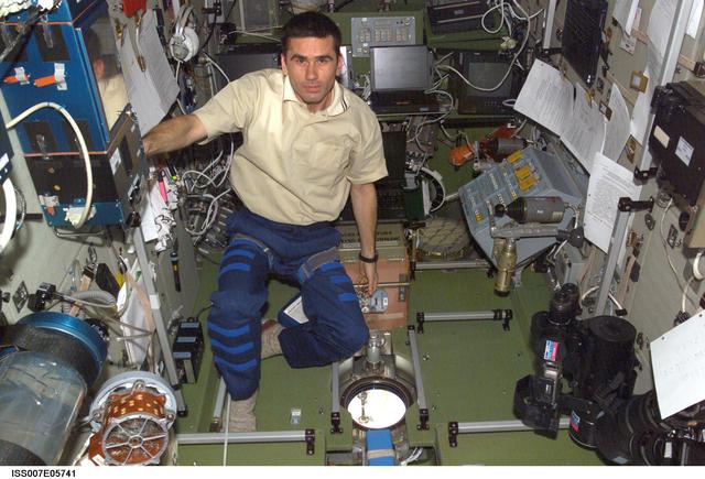 NASA image: Expedition Seven CDR Malenchenko in Zvezda Service module