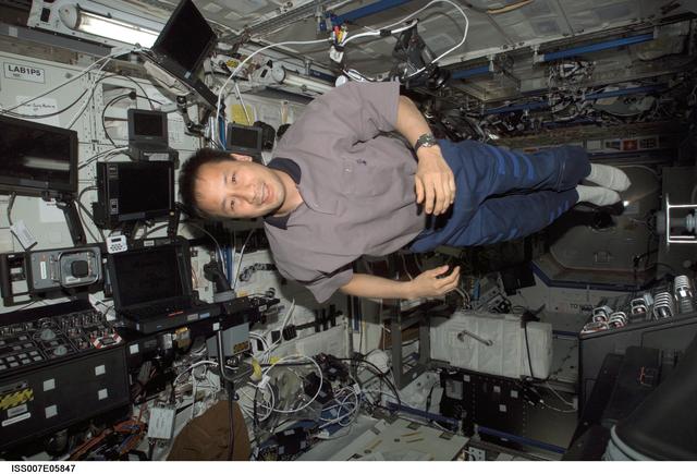 NASA image: Expedition Seven Science Officer Ed Lu in the Destiny laboratory