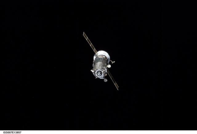 NASA image: View of the Progress Spacecraft after undocking from the ISS during Expedition Seven