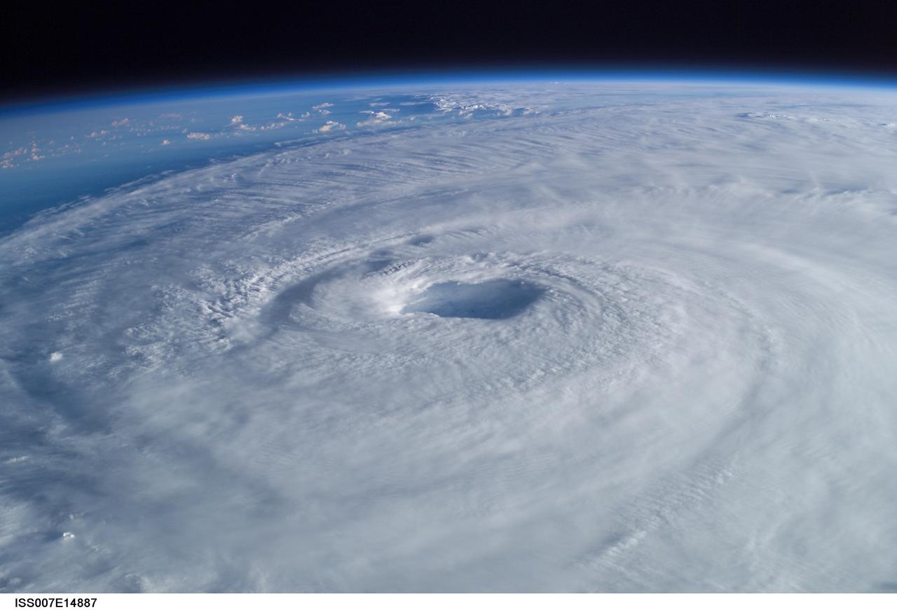 ISS007-E-14887 (15 September 2003) --- This view of Hurricane Isabel was taken by one of the Expedition 7 crewmembers onboard the International Space Station (ISS).